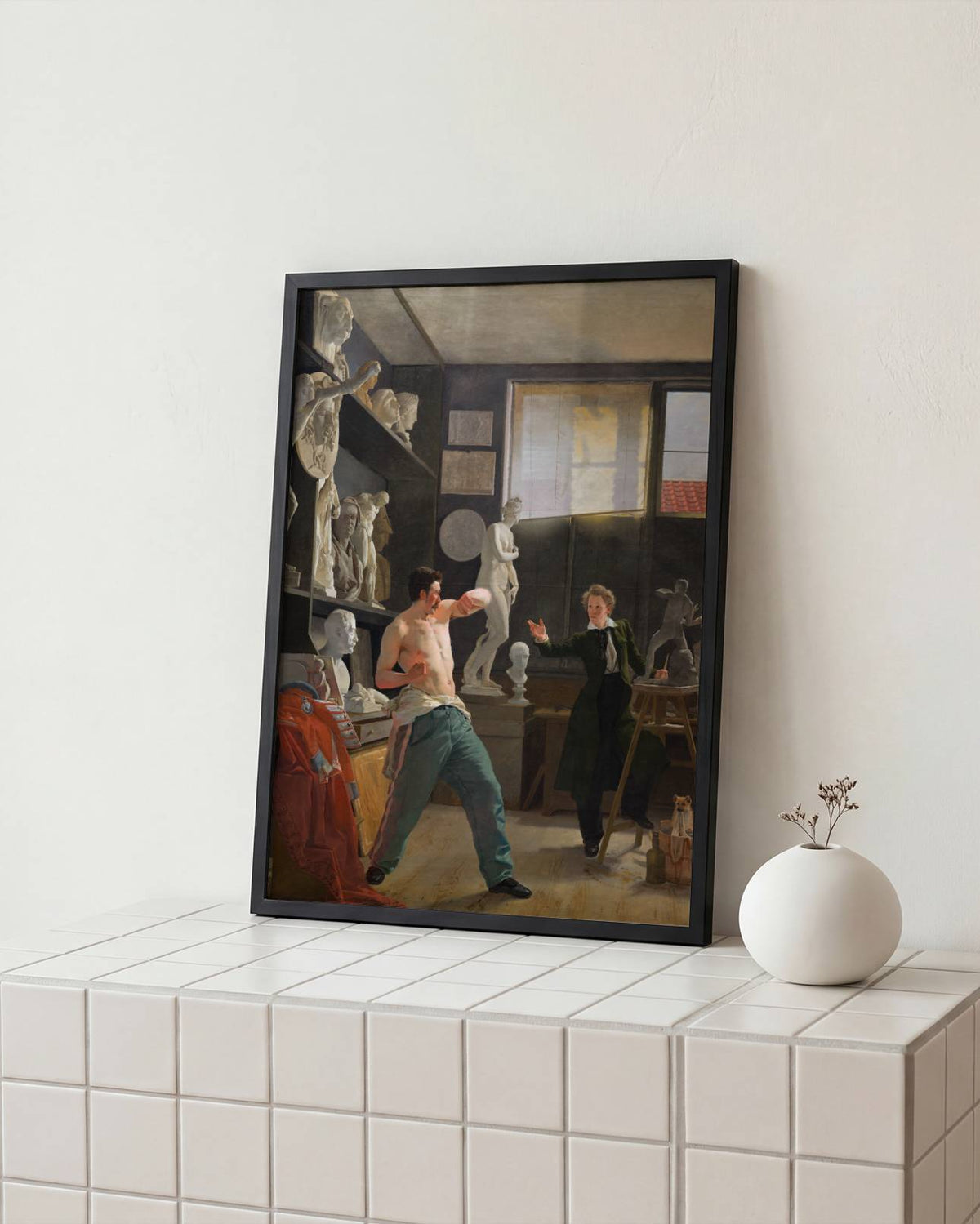 Wilhelm Bendz - A Sculpt Or In His Studio Working From The Life Poster