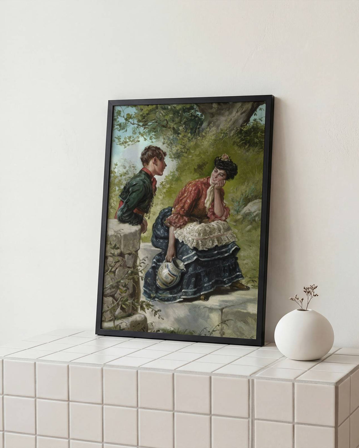 Eduardo Sanchez Sola - Courting Couple at the Fountain Poster