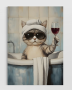 Cat With Wine Poster