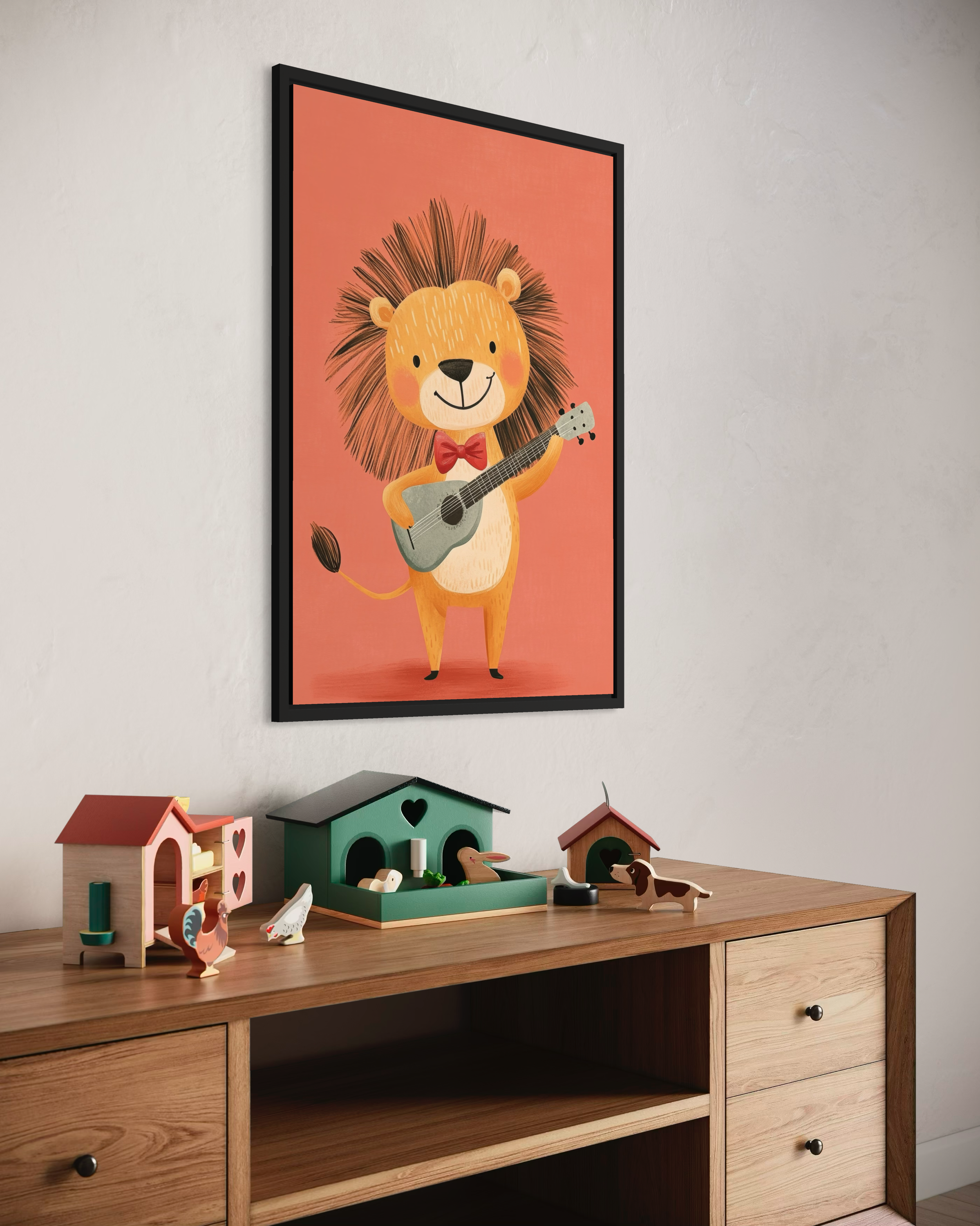 Gitar Çalan Aslan Poster