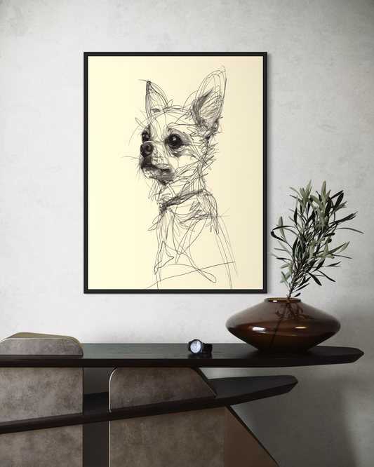 Çizgisel Köpek Poster