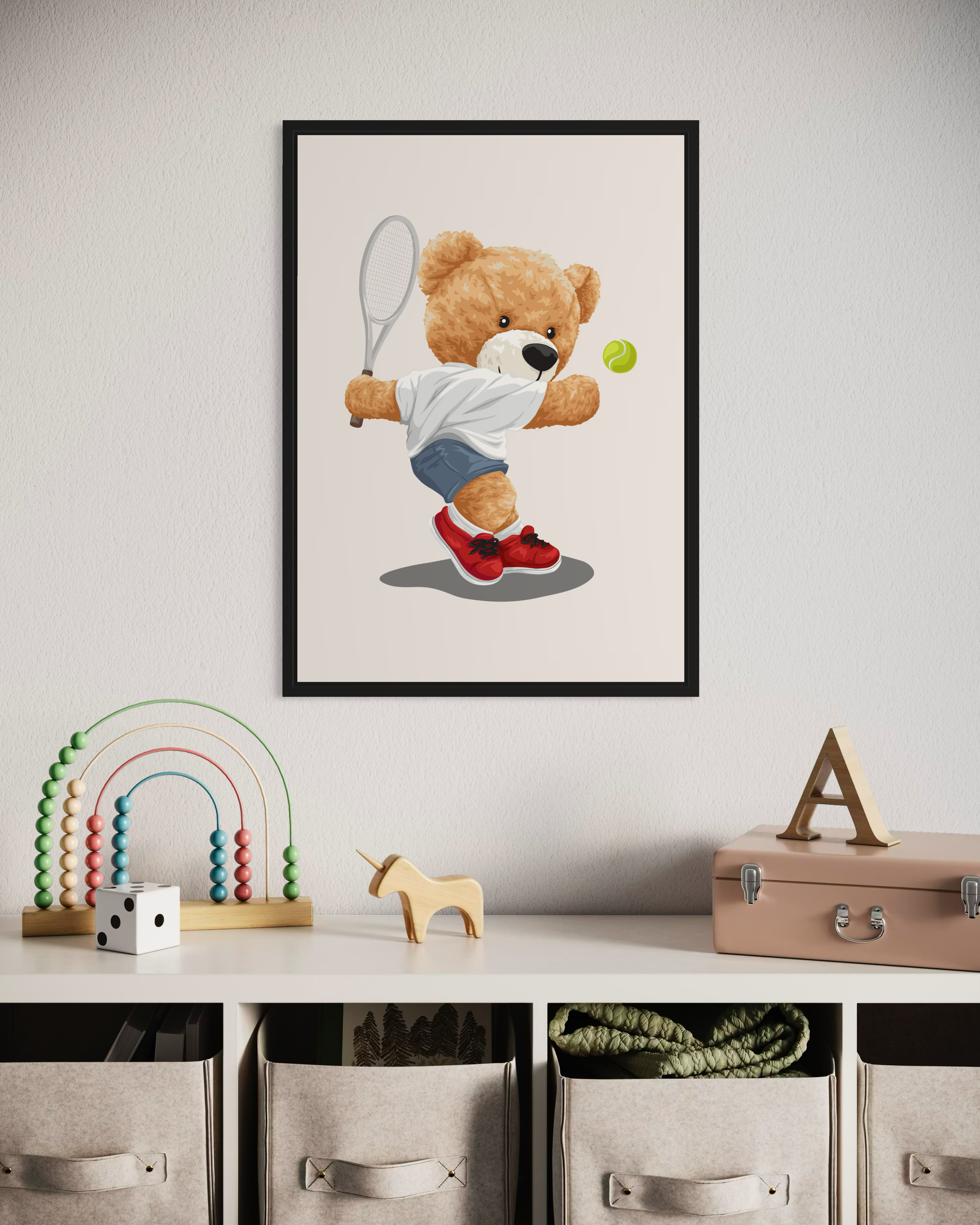 Tenis Oynayan Ayıcık Poster