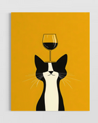 Cat with Wine Poster