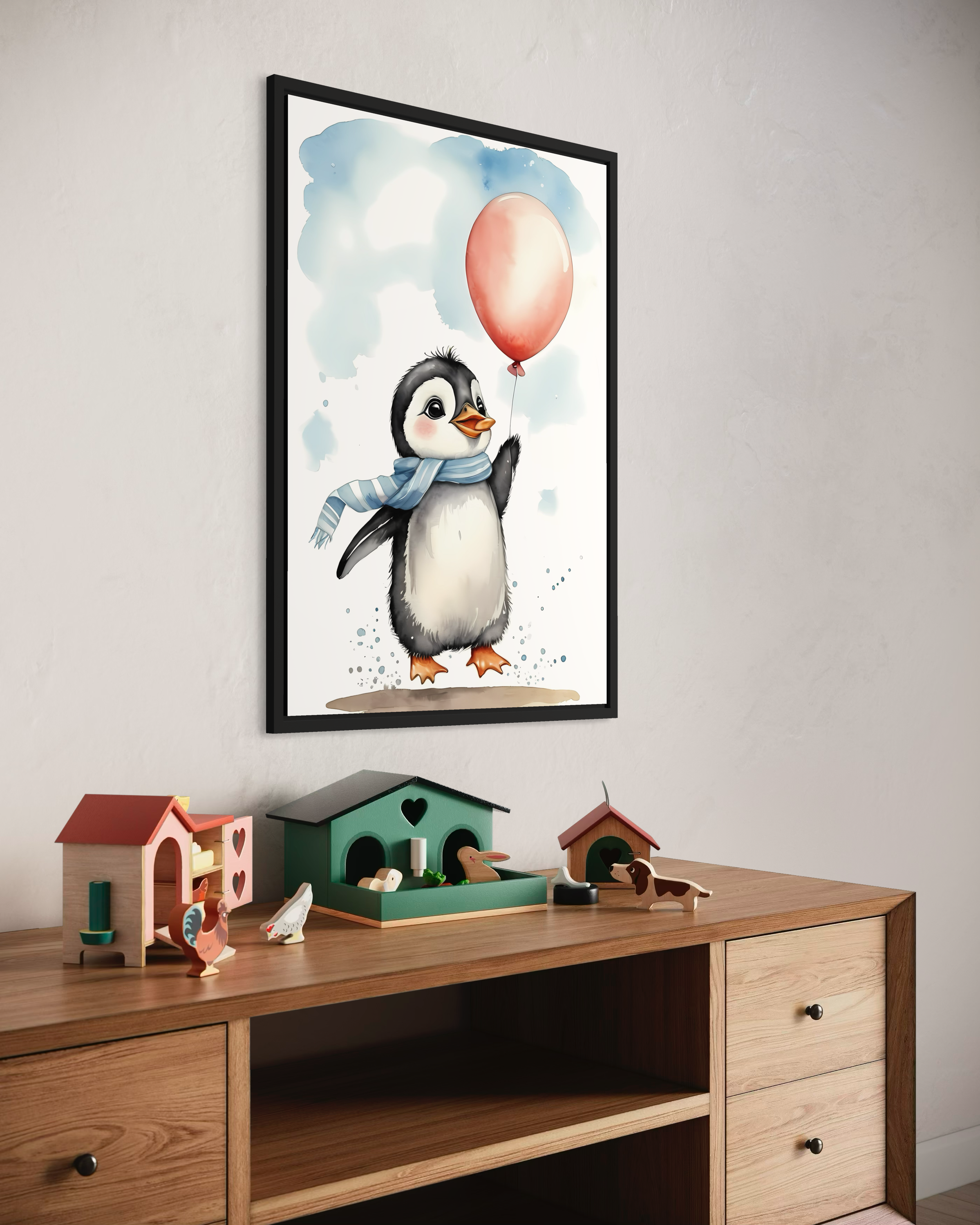 Balonlu Penguen Poster