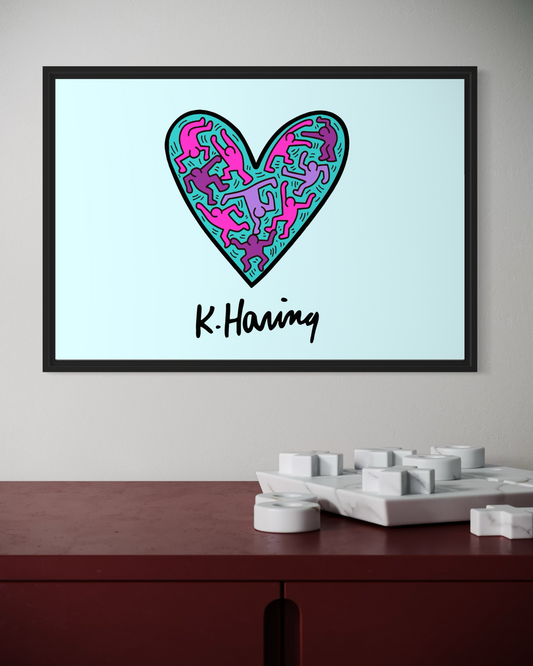 Keith Haring Balancing Heart Poster