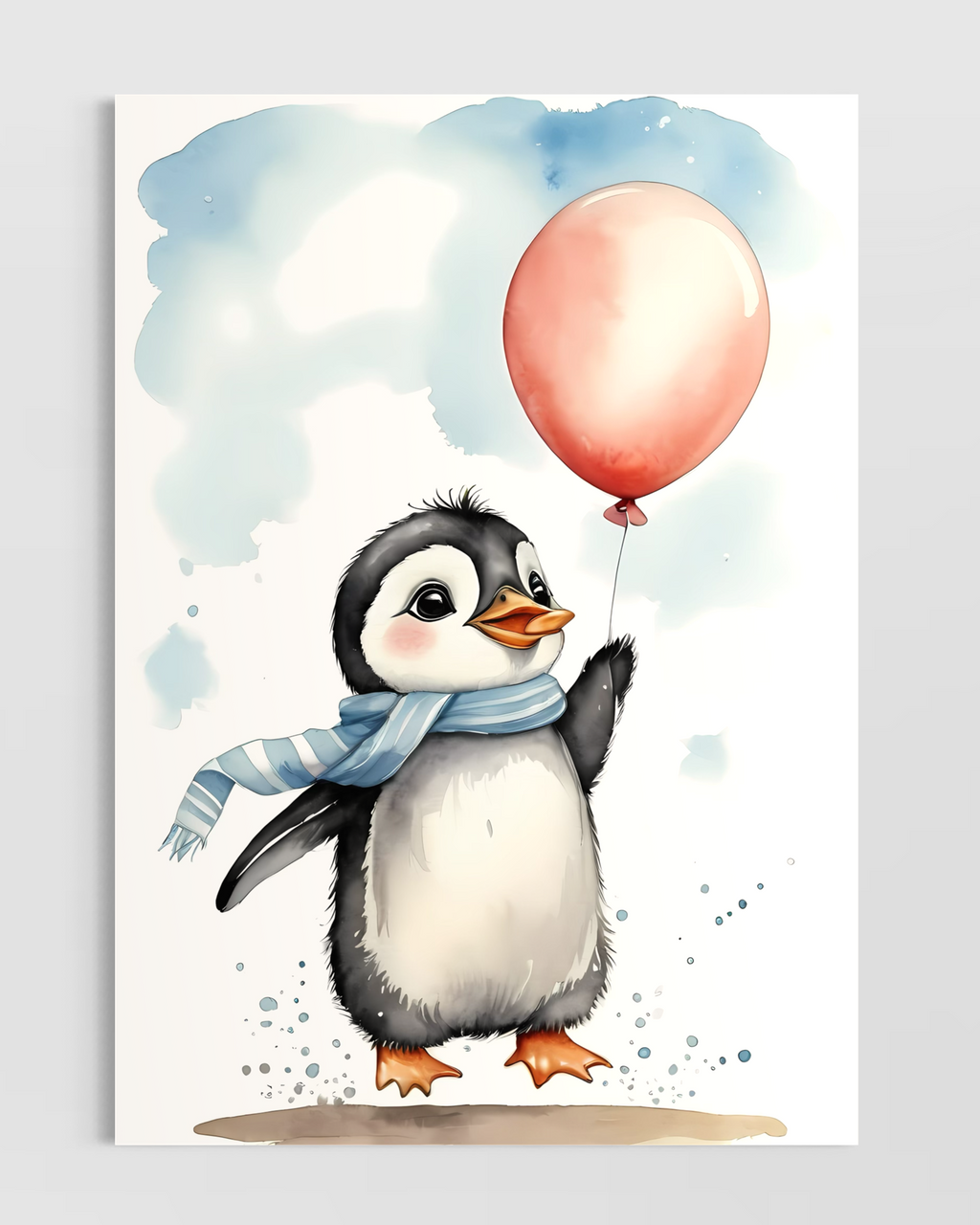 Balonlu Penguen Poster