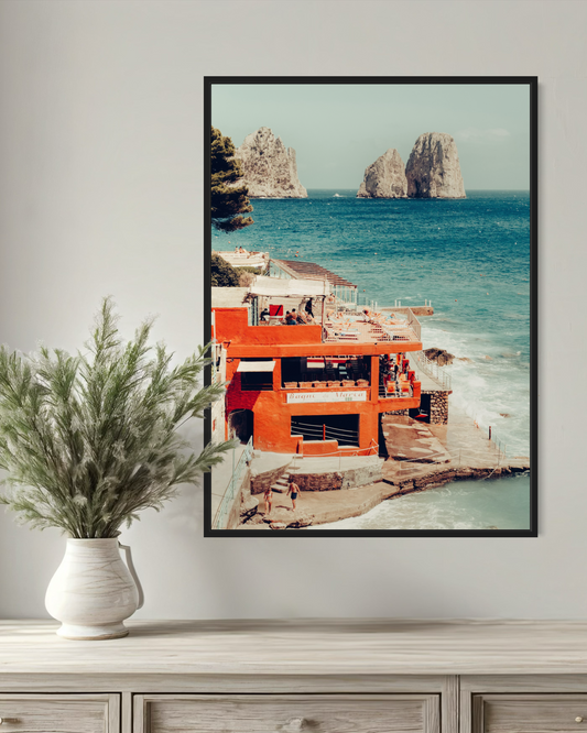 Capri Orange Beach Poster