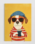 Kahve içen Köpek Poster