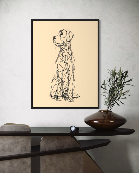 Çizgisel Köpek No.2 Poster