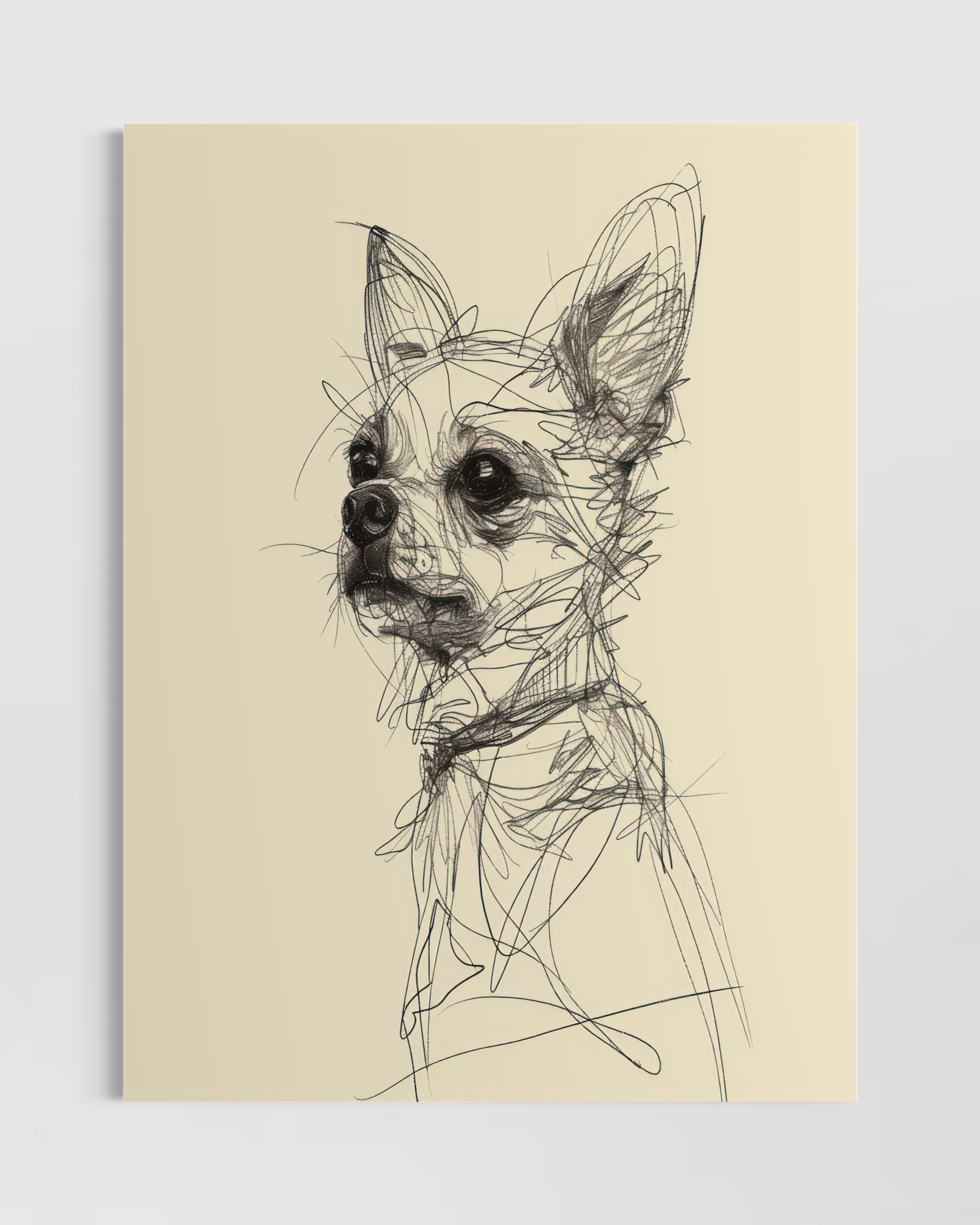 Çizgisel Köpek Poster