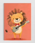 Gitar Çalan Aslan Poster