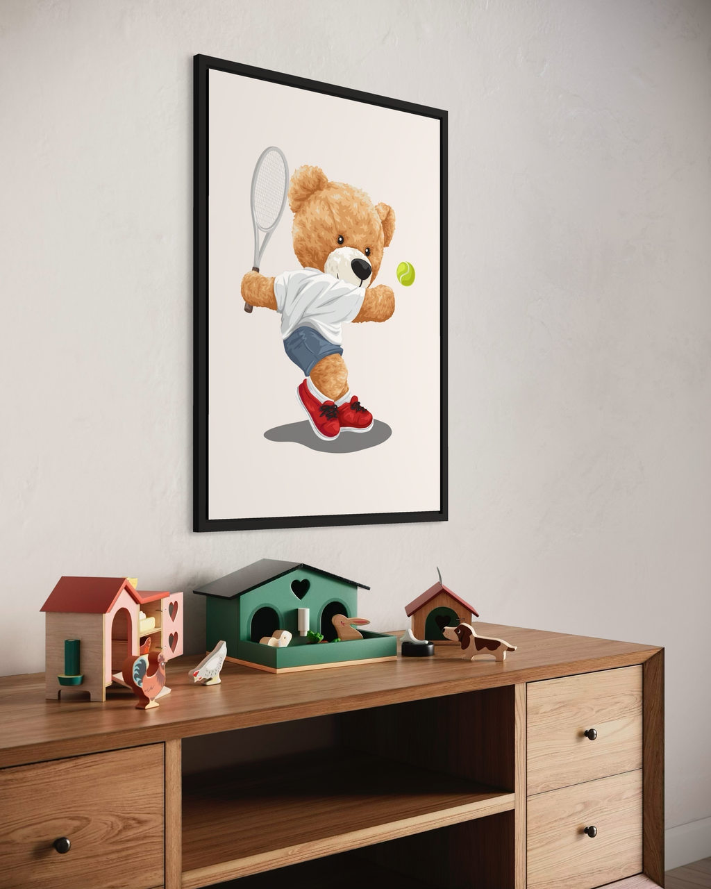 Tenis Oynayan Ayıcık Poster