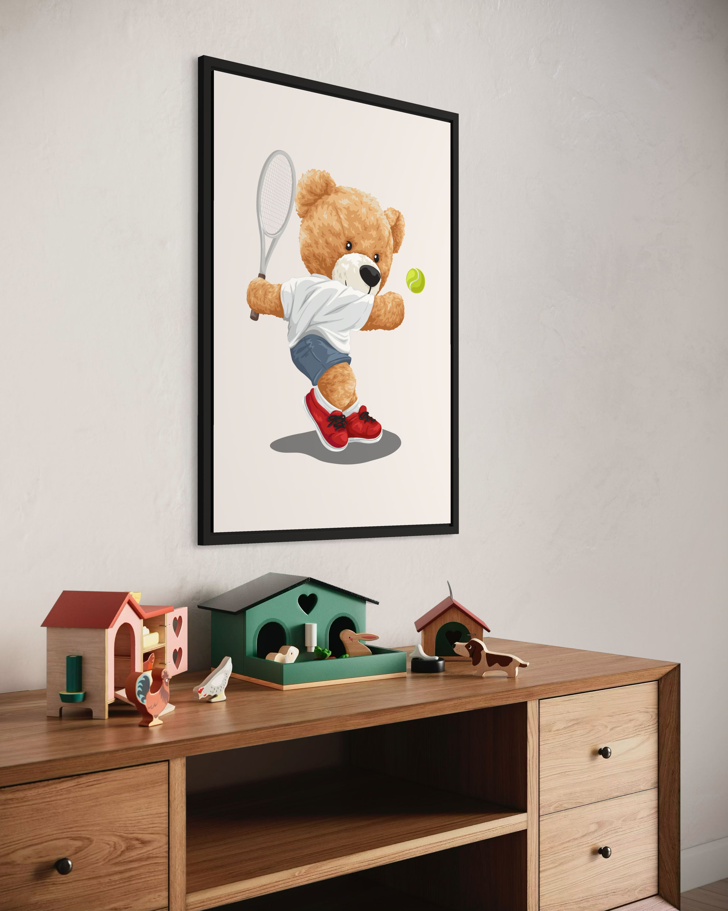 Tenis Oynayan Ayıcık Poster