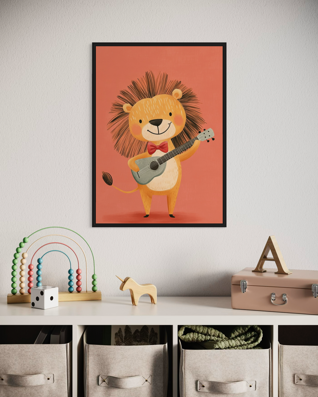 Gitar Çalan Aslan Poster