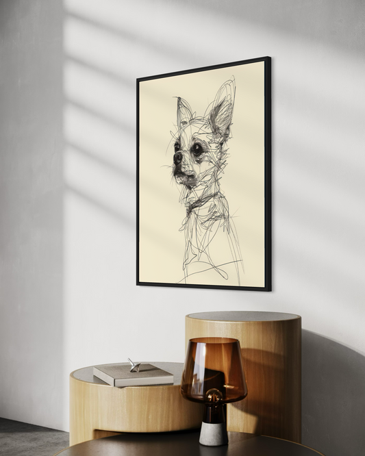 Çizgisel Köpek Poster