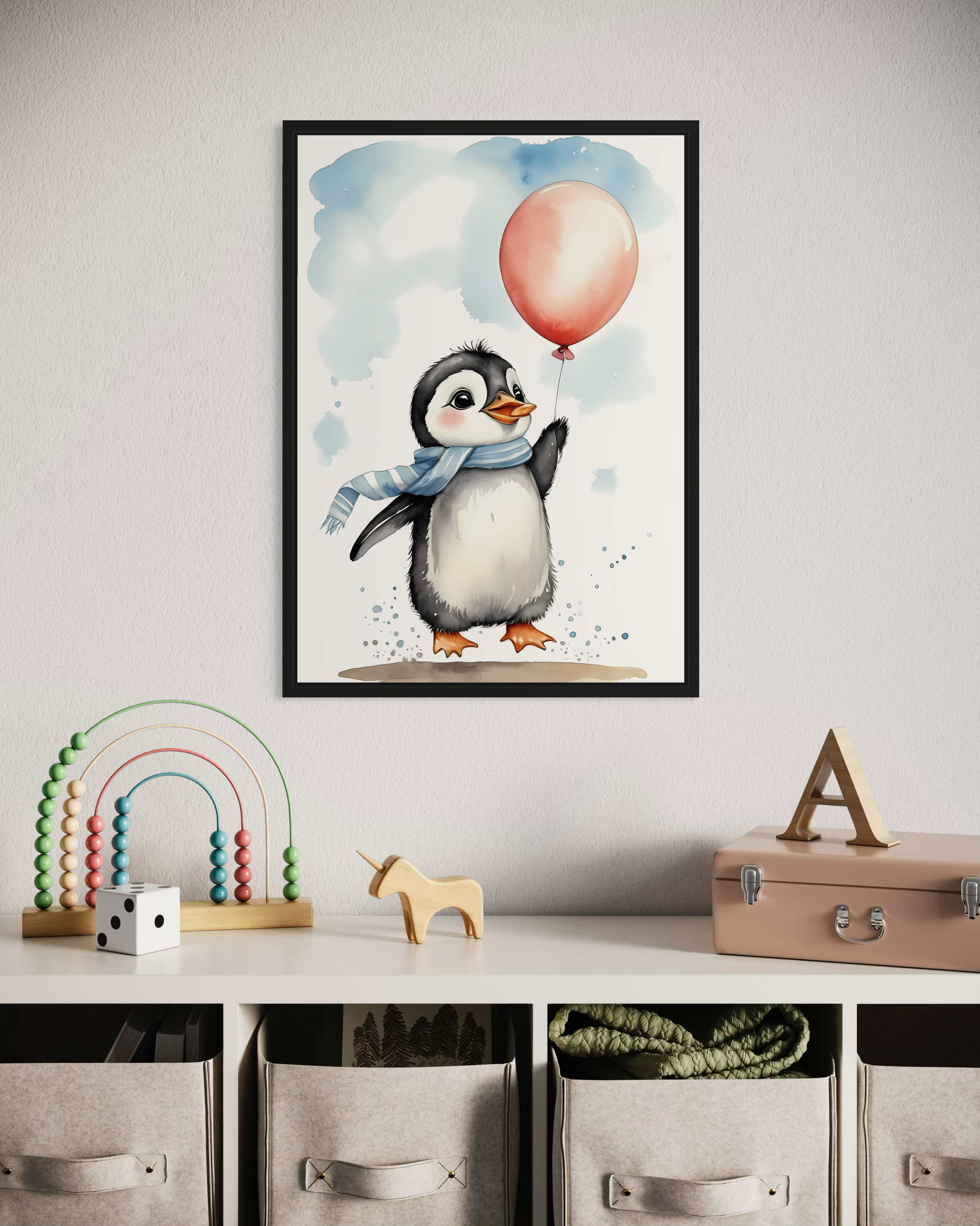 Balonlu Penguen Poster