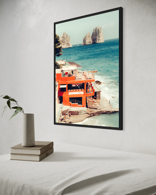 Capri Orange Beach Poster