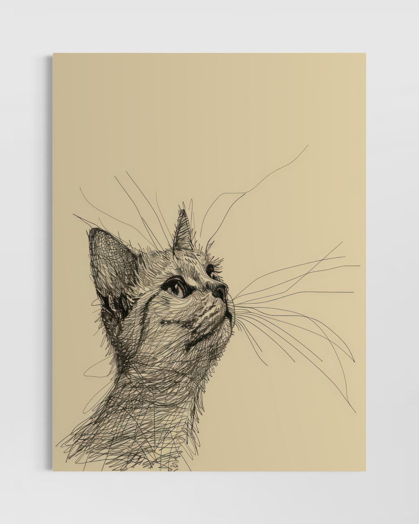 Çizgisel Kedi Poster